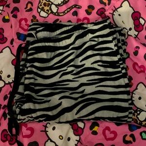 Grey and black zebra print pajama pants